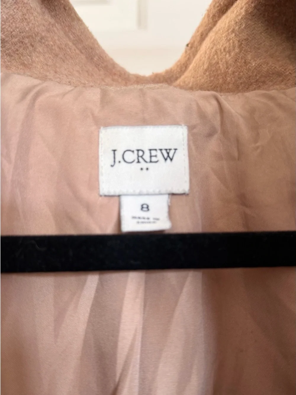 J. Crew Women's Camel Wool-Blend Stand Collar Pea Coat - Picture 2 of 2